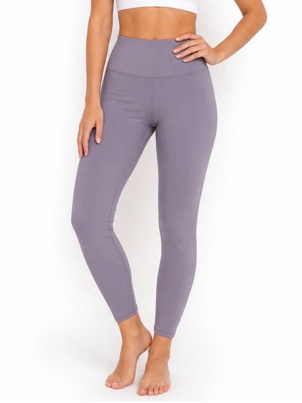 Alo High-Waist Sculpting Leggings in Lavender Gray